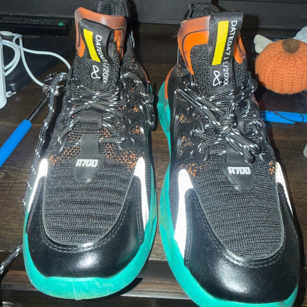 Black and Teal Sneakers